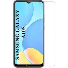 Elixem Samsung A10S Uyumlu 9H Düz Şeffaf Ekran Koruyucu Temperli Cam