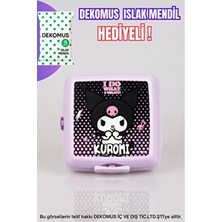 Kuromi Lisanslı 2 Katlı Beslenme Kabı Mor Renkli Plastik 250 - 350 ml Kapasite ile Dekomus Islak Mendil Hediyeli