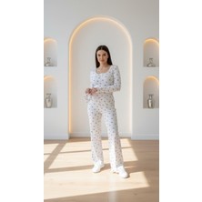 Divinus Kiraz Desenli Kaşkorse Pijama Takım