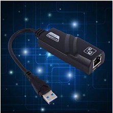 Blue Wings USB 3.0 To Ethernet Dönüştürücü Adaptör Gigabit Destekli Uyumlu Siyah Renk