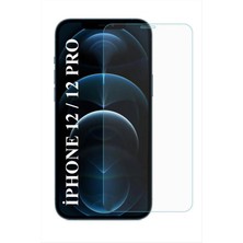 Elixem İphone 12 İphone 12 Pro Uyumlu 9H Düz Şeffaf Ekran Koruyucu Temperli Cam