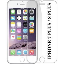 Elixem İphone 7 Plus İphone 8 Plus Uyumlu 9H Düz Şeffaf Ekran Koruyucu Temperli Cam