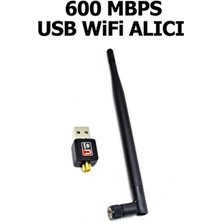 Plus Bilişim Wifi Alıcı, Wifi Adaptör, USB Wifi Alıcı, 600  USB Wifi Adaptörü Antenli, Kablosuz Wifi Alıcı Uyumlu
