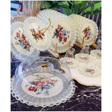 Onedekor 28 Parça Solid Maudie Altın Yaldızlı 6 Kişilik Pasta Çay Servis Ikram Takımı