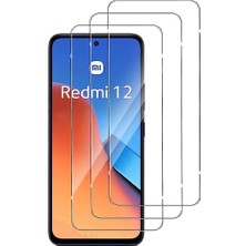 Elixem Xiaomi Redmi 12 Uyumlu 9H Düz Şeffaf Ekran Koruyucu Temperli Cam