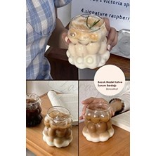 Üzüm Desenli Borosilikat Cam Bardak 250 ml – Şeffaf Estetik, Soğuk & Sıcak Içecek Için Özel Tasarım