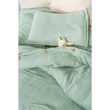 Su Yeşili Bebek Nevresim Takımı - Park Yatak Ölçülerinde