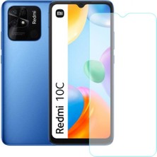 Elixem Xiaomi Redmi 10C Uyumlu 9H Düz Şeffaf Ekran Koruyucu Temperli Cam