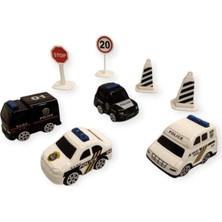 Happy Junior Iş Makinaları 8 Parça Araç Seti - Polis Seti