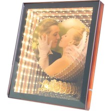 Erseyy Ayna LED Li Çerçeve LED Işıklı Kalpli Fotoğraf Çerçevesi