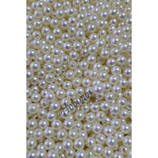 Hobimos 100 Adet 8 mm Krem Lüks Delikli Inci - 8 mm Lüks Delikli Takı Aksesuar Yapım Boncuğu
