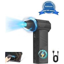 Tuncel Store Turbo Jet 130000RPM Şarjlı Turbo Jet Şiddetli Fan Güçlü Hava Üfleyici Araç Süpürgesi 4000 Mah 52M/S