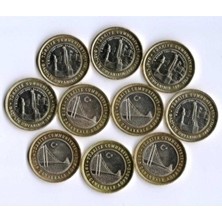 WoodBay Çanakkale Köprüsü ve Gaziantep Gazilik Hatıra 1tl Parası 10 Adet Görseldeki Ürün Gönderilecek