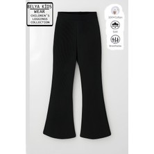 Belya Kids Wear Pamuğa Pamuk Fitilli Tam Kalıp Kız Çocuk Ispanyol Tayt