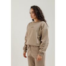 Airlife Bolder Fz.7 Sıfır Yaka Kadın Sweatshirt Kahverengi