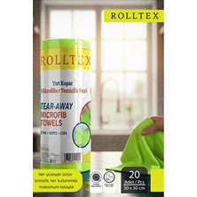 Rolltex Yırt Kopar %100 Mikrofiber Temizlik Bezi 30X30CM 20'li Yeşil Renk