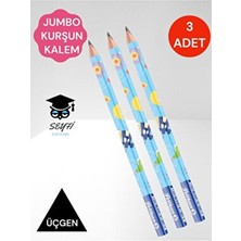 Seyfi Kırtasiye Pelikan Jumbo Üçgen Kurşun Kalem 3 Adet Hayvan Desenli Renkli Başlangıç Kalemi B Derece