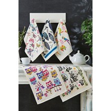 Casnack Nora 5 Adet Baskılı Mutfak Havlusu Seti 30X50 cm