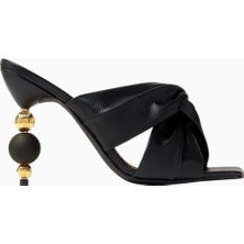 Camelia Lys 100, Boncuk Işlemeli Topuklu Deri Mule