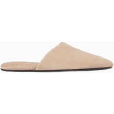 Black Suede Studio Shiloh Süet Yuvarlak Burunlu, Rahat Slip-On Kapalı Mule Terlik