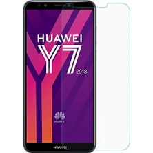 Elixem Huawei Y7 2018 Uyumlu 9H Düz Şeffaf Ekran Koruyucu Temperli Cam