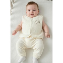 Logo Aksesuar Bebek Pamuklu Nakış Işlemeli Renkli Kapitone Yelekli Ikili Takım