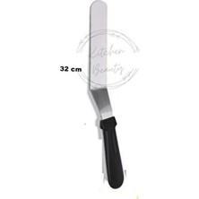 Kitchen Beauty Çelik Pasta Sıvama Spatulası ve Hamur Kazıyıcı Seti 32 cm Malzeme ile