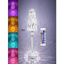CAILON Rgb Kristal Masa Lambası Şarjlı Restoran Aydınlatma LED Romantik Light Masa Ustü Sensörlü Dokunmatik