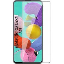 Elixem Samsung A51 Uyumlu 9H Düz Şeffaf Ekran Koruyucu Temperli Cam