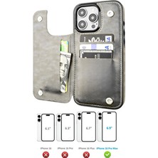 Maycap Iphone 16 Pro Max Uyumlu Kartlıklı Kılıf Cüzdanlı Akıllı Lüx Kılıf Kadın Erkek Cüzdan Kılıf
