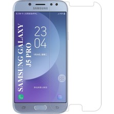 Elixem Samsung J5 Pro Uyumlu 9H Düz Şeffaf Ekran Koruyucu Temperli Cam
