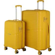 MÇS V379 Aura Y.üretim Pp Valiz 55 cm + 75 cm Siyah Set