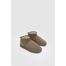 Milaya Shoes Mini Ince Taban Içi Tüylü Kışlık Kadın Bot Ayakkabı