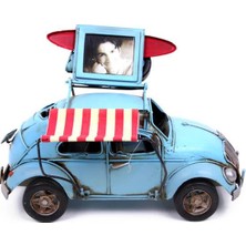 Erseyy Dekoratif Metal Araba Çerçeveli ve Tenteli Vintage Hediyelik