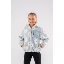 Eray Kids Kız Çocuk Papatya Desenli Polar Ceket (9-10 -11-12Y)