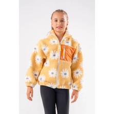 Eray Kids Kız Çocuk Papatya Desenli Polar Ceket (9-10 -11-12Y)