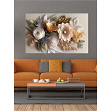 Eslem Çiçek Baskılı Kanvas Tablo 20 x 30 cm Çok Renkli Çerçeveli Modern Tasarım
