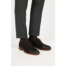 Deriderim Kahve Karışık Doku Kapitone Burunlu Hakiki Deri Klasik Erkek Ayakkabı