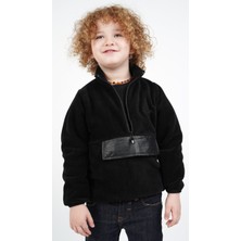 Dublino Kids Erkek Çocuk Polar Dik Yaka Yarı Fermuarlı Sweatshirt Hırka Ceket