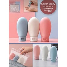 Kitchen Beauty 3 Adet Seyahat Tipi Doldurulabilir Krem Şampuan Duş Jeli Sprey Losyon Şişe Seti Krem Kutusu 60 ml