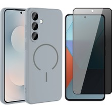 Vendas Samsung Galaxy A36 Kılıf M-Safe Şarj Özellikli Zore Meta Kapak + Hayalet Ekran Koruyucu