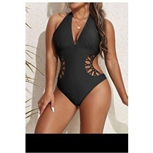 Traje Den Siyah Tek Parça Mayo Kadın Mayokini