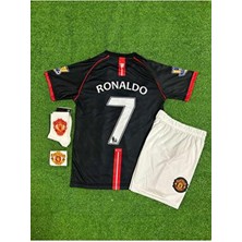 Breathless Manchester United 2008 Cristiano Ronaldo Deplasman Çocuk Forması (Black-Armalı Set)
