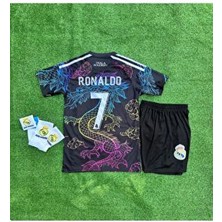 Breathless Real Madrid Ejderha Desenli Cristiano Ronaldo Çocuk Forması 4'lü Set (Armalı New)