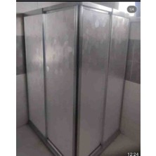 Elissa Dekorasyon Gri Gümüş Damla Desen Mika Cam Duşakabin