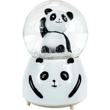 İntora Siyah-Beyaz Panda Kar Küresi Orta Boy