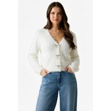 Guess Tomiko Kadın Beyaz Yün Karışımlı Triko Hırka W5BR91Z3JI2-G1O6