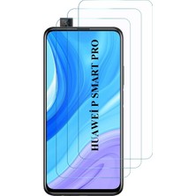 Elixem Huawei P Smart Pro Uyumlu 9H Düz Şeffaf Ekran Koruyucu Temperli Cam