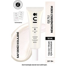 Ino Cosmetic Ruby Gold Işıltılı Nemlendirici Makyaj Bazı ve Yüz Kremi - 50ML SPF15 (Saf Kolajen)