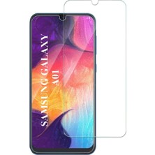 Elixem Samsung A01 Uyumlu 9H Düz Şeffaf Ekran Koruyucu Temperli Cam